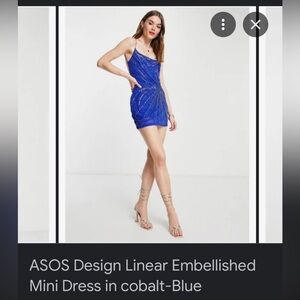 ASOS fully embellished backless mini dress